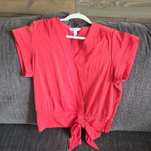 Nine West Red Tie-Front Blouse